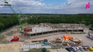 De eerste verdieping van het nieuwe Knippenbergcollege in aanbouw