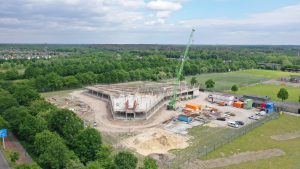 luchtfoto van bouwproject Knippenbergcollege